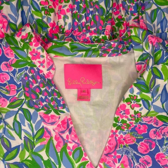 Lilly Pulitzer Pink and Green Floral Midi Dress - Picture 7 of 8